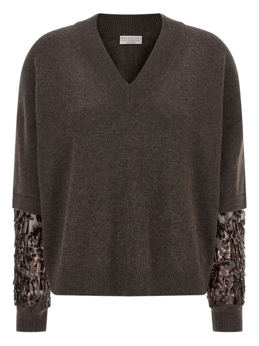 Brunello Cucinelli Brunello Cucinelli Sequin-embellished cashmere sweater