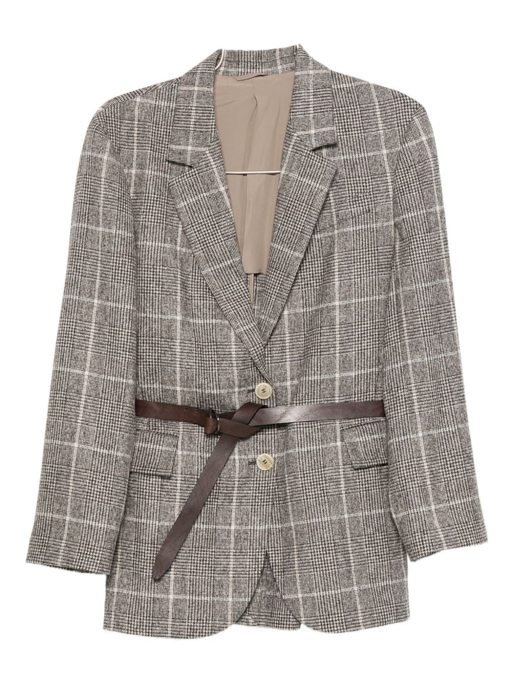 Brunello Cucinelli Brunello Cucinelli Check belted blazer