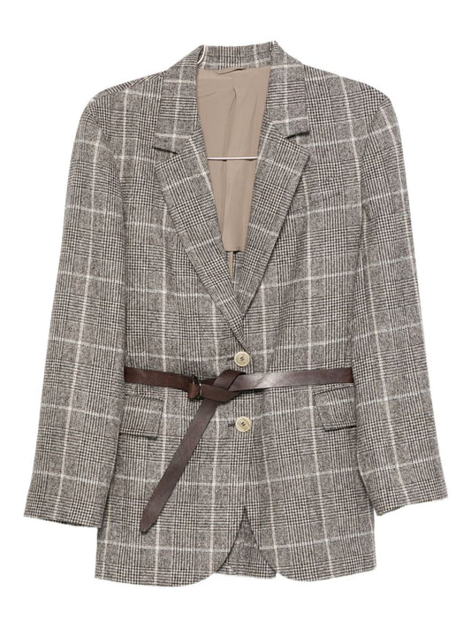 Brunello Cucinelli Brunello Cucinelli Check belted blazer