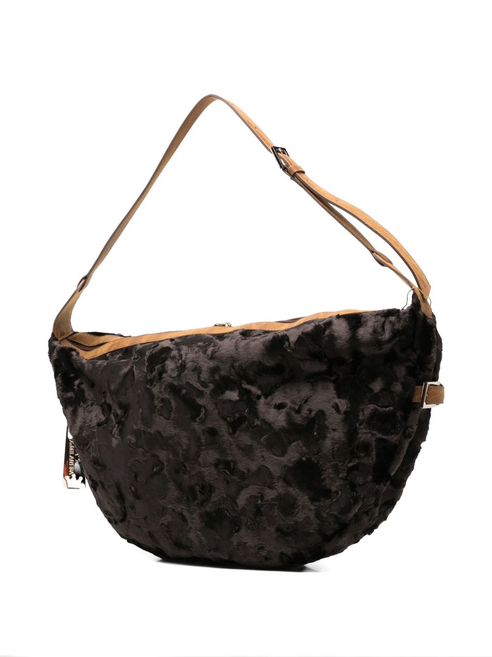 La Milanesa La Milanesa Fur-effect half-moon shoulder bag