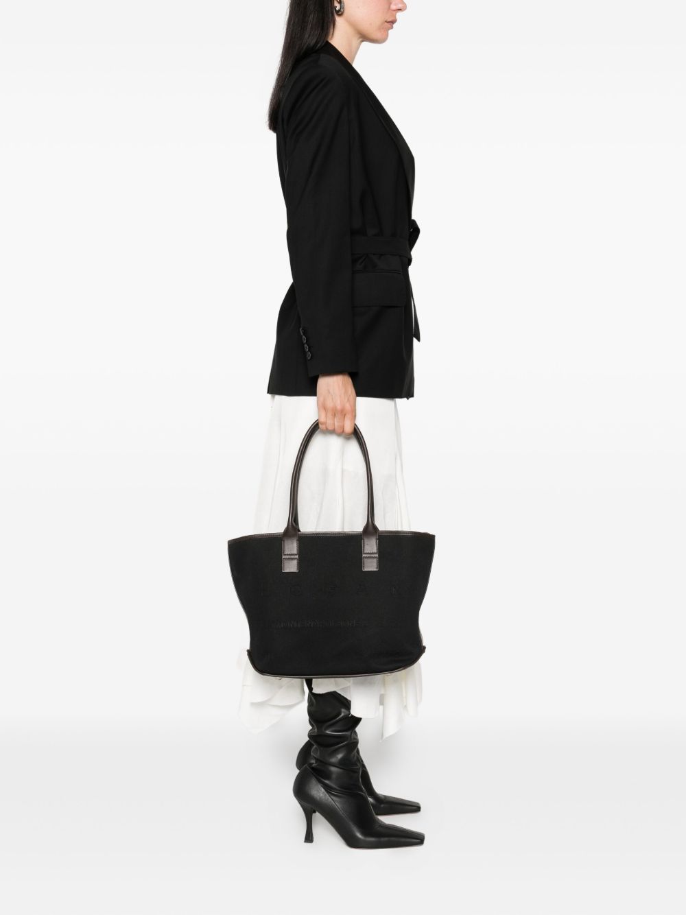 Hogan Pre Hogan Pre Script Shopping leather-trimmed tote bag