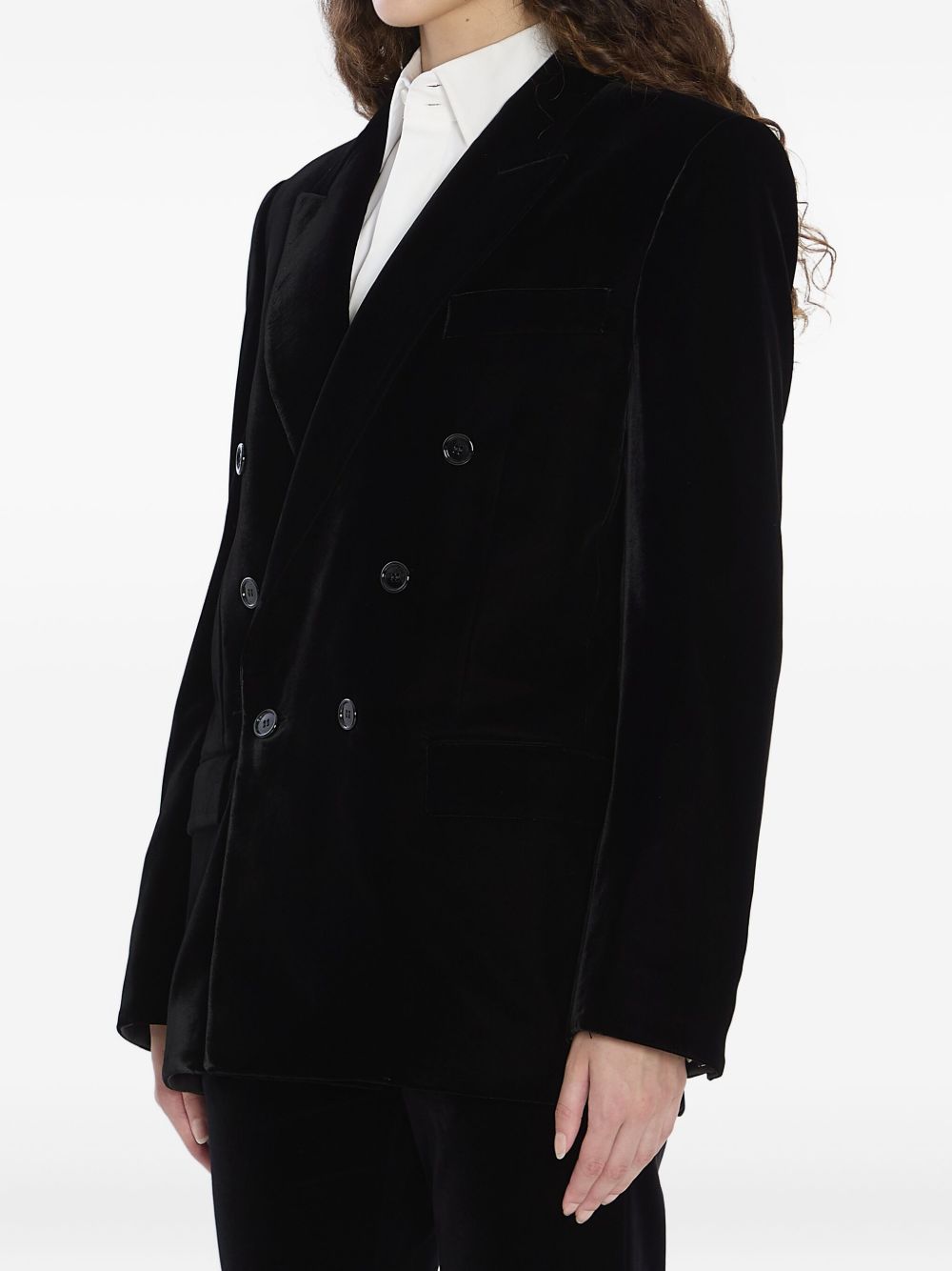 Saint Laurent Saint Laurent Cassandre double-breasted velvet jacket
