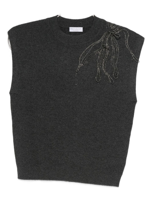 Brunello Cucinelli Brunello Cucinelli Embellished knitted vest