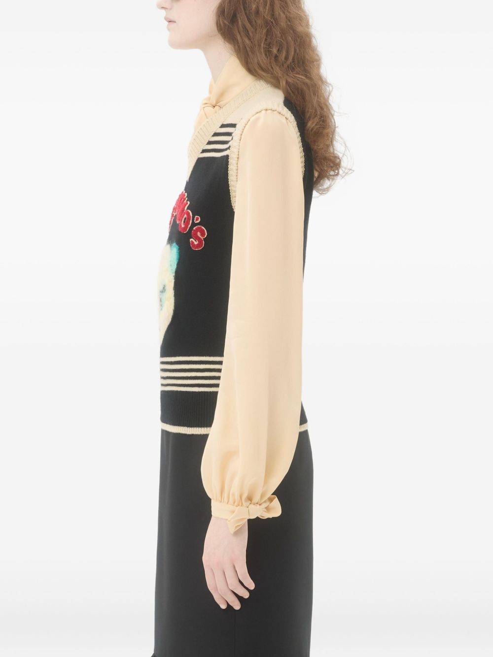 Valentino Valentino Cat-motif stripe-detail vest