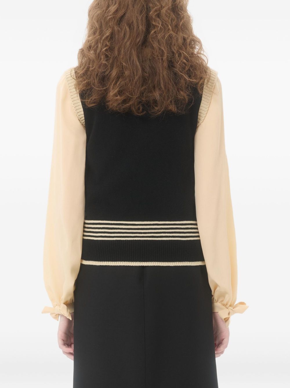 Valentino Valentino Cat-motif stripe-detail vest