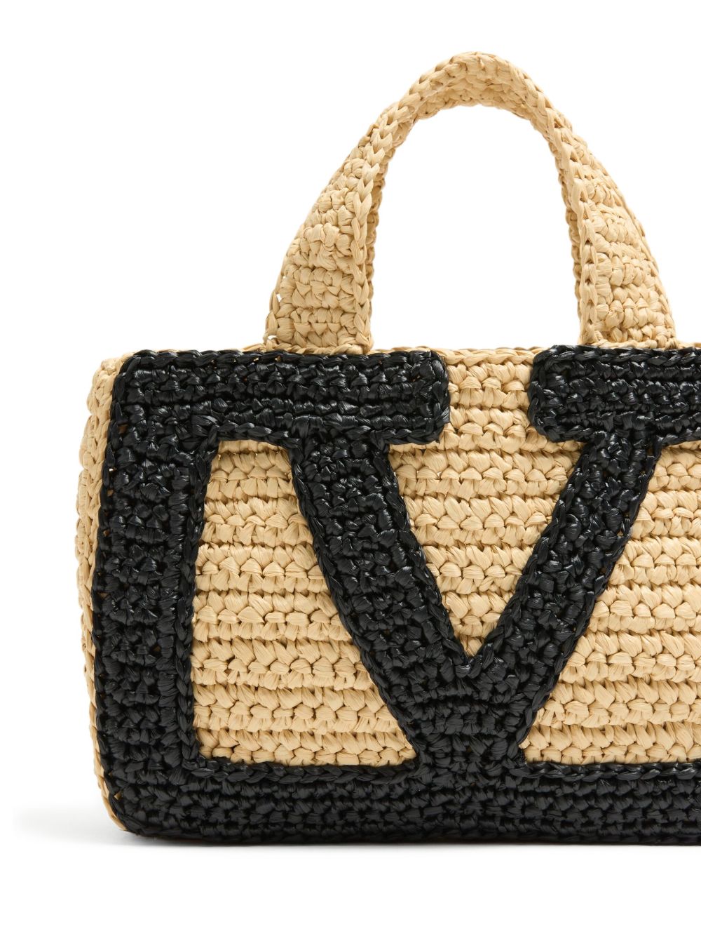Valentino Garavani Valentino Garavani Viva Superstar Small Raffia Shopping Bag