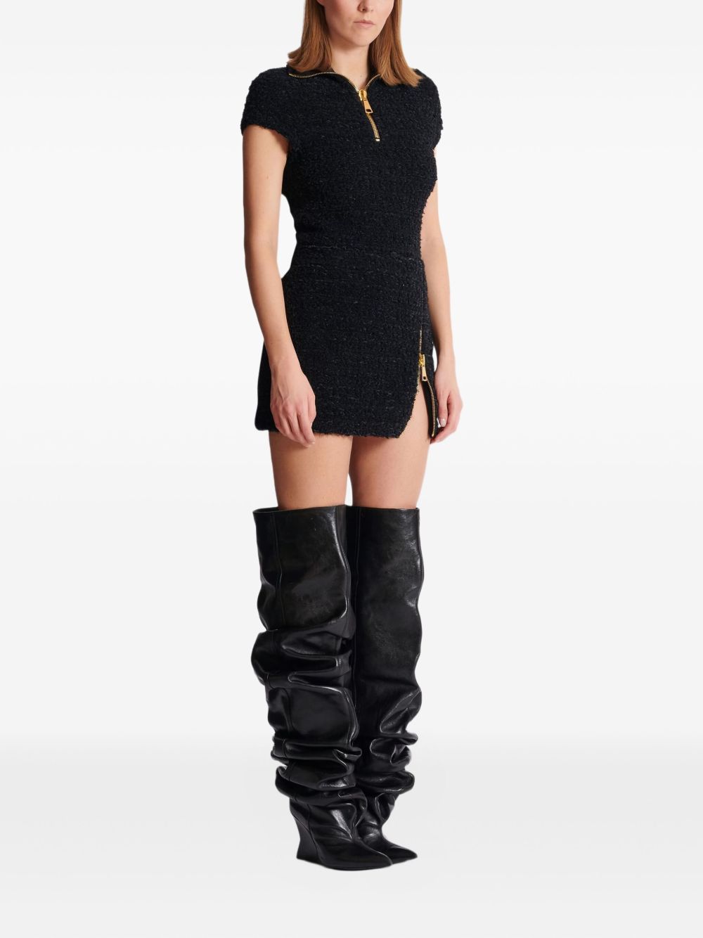 Balmain Balmain Short zipped tweed skirt