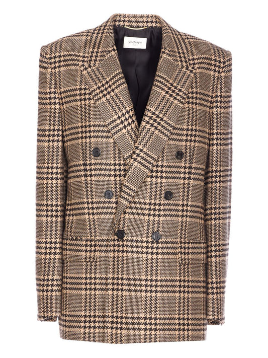 Saint Laurent Saint Laurent Double-breasted check blazer