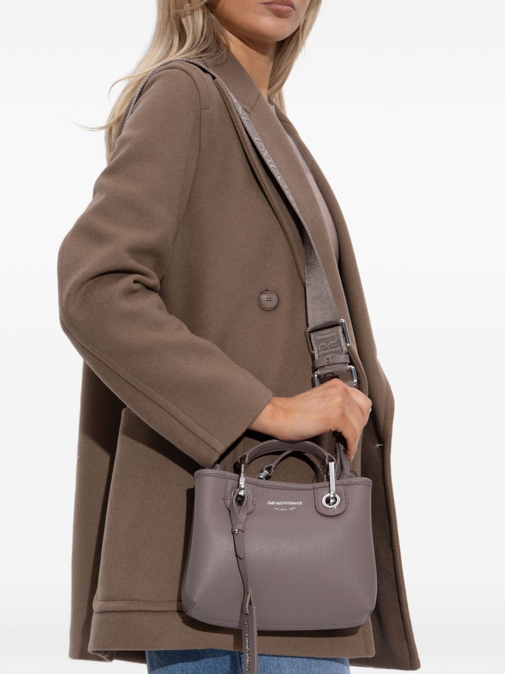 Emporio Armani Emporio Armani Small logo-plaque top-handle tote bag