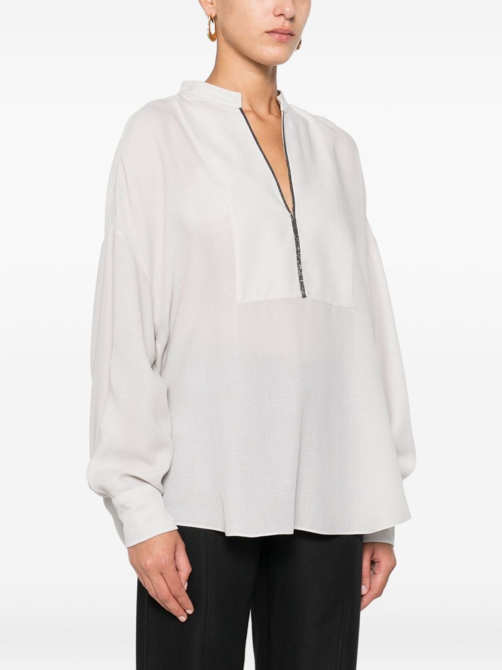 Brunello Cucinelli Brunello Cucinelli Monili-chain silk blouse