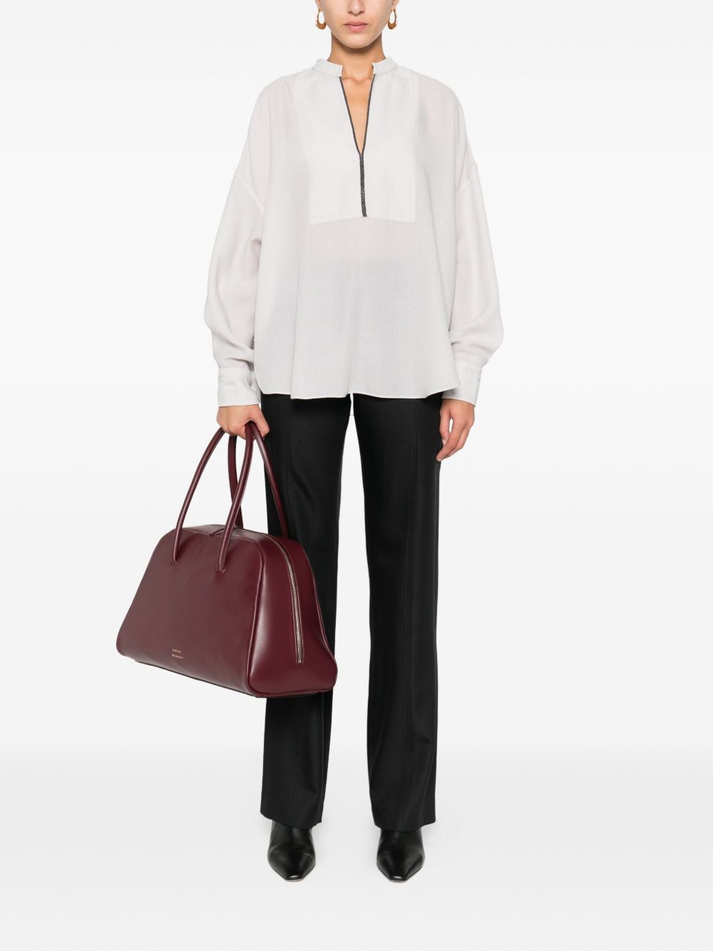 Brunello Cucinelli Brunello Cucinelli Monili-chain silk blouse
