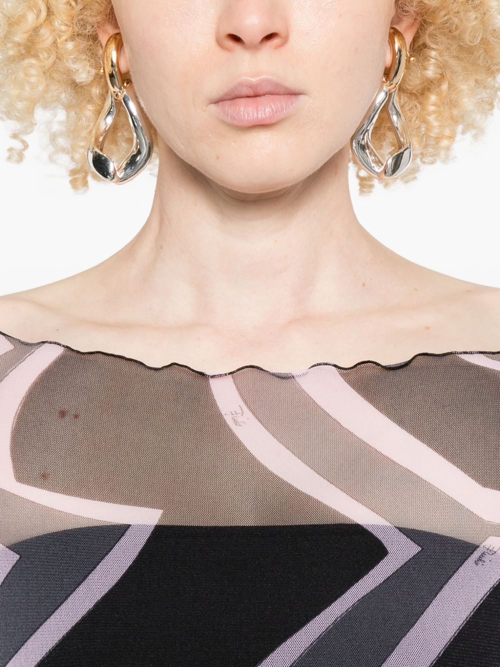 Pucci Pucci Abstract-print long-sleeve maxi dress