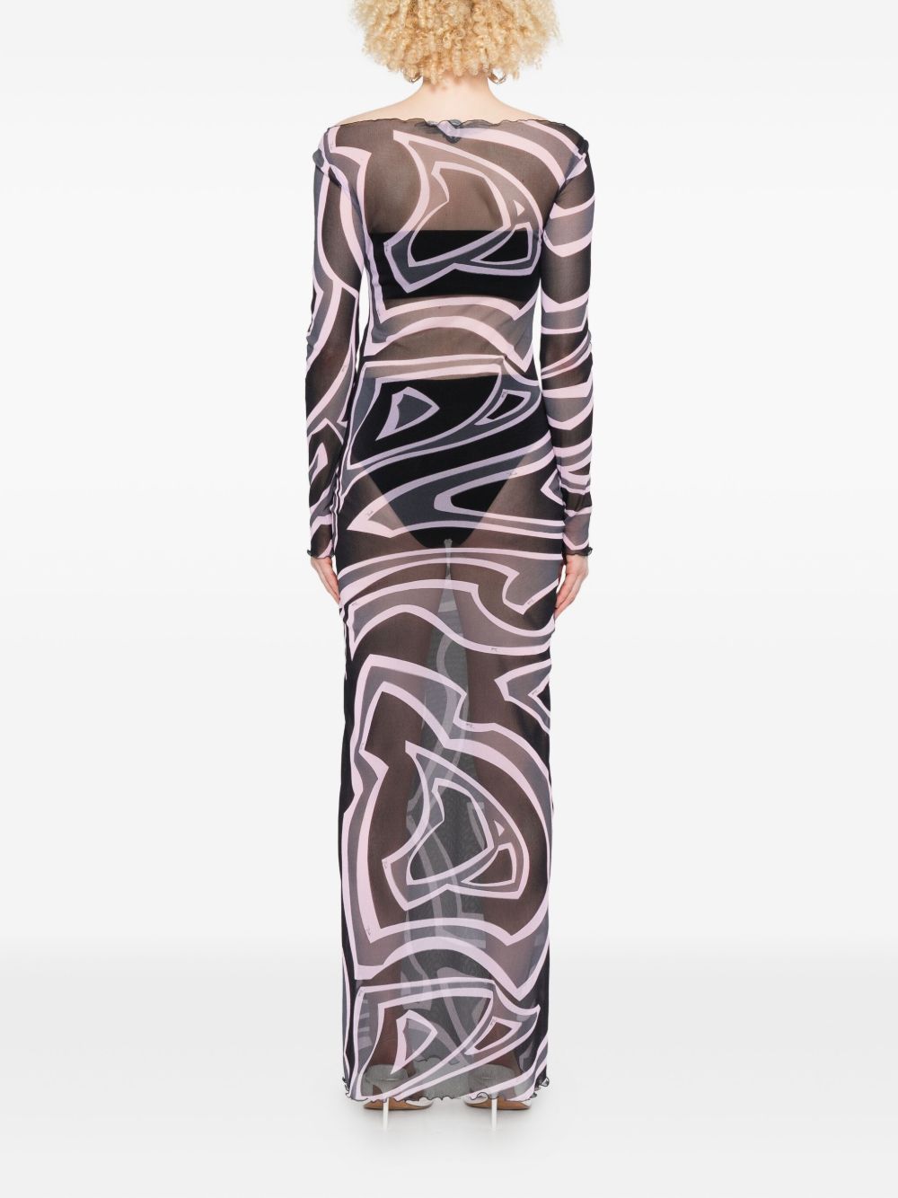 Pucci Pucci Abstract-print long-sleeve maxi dress