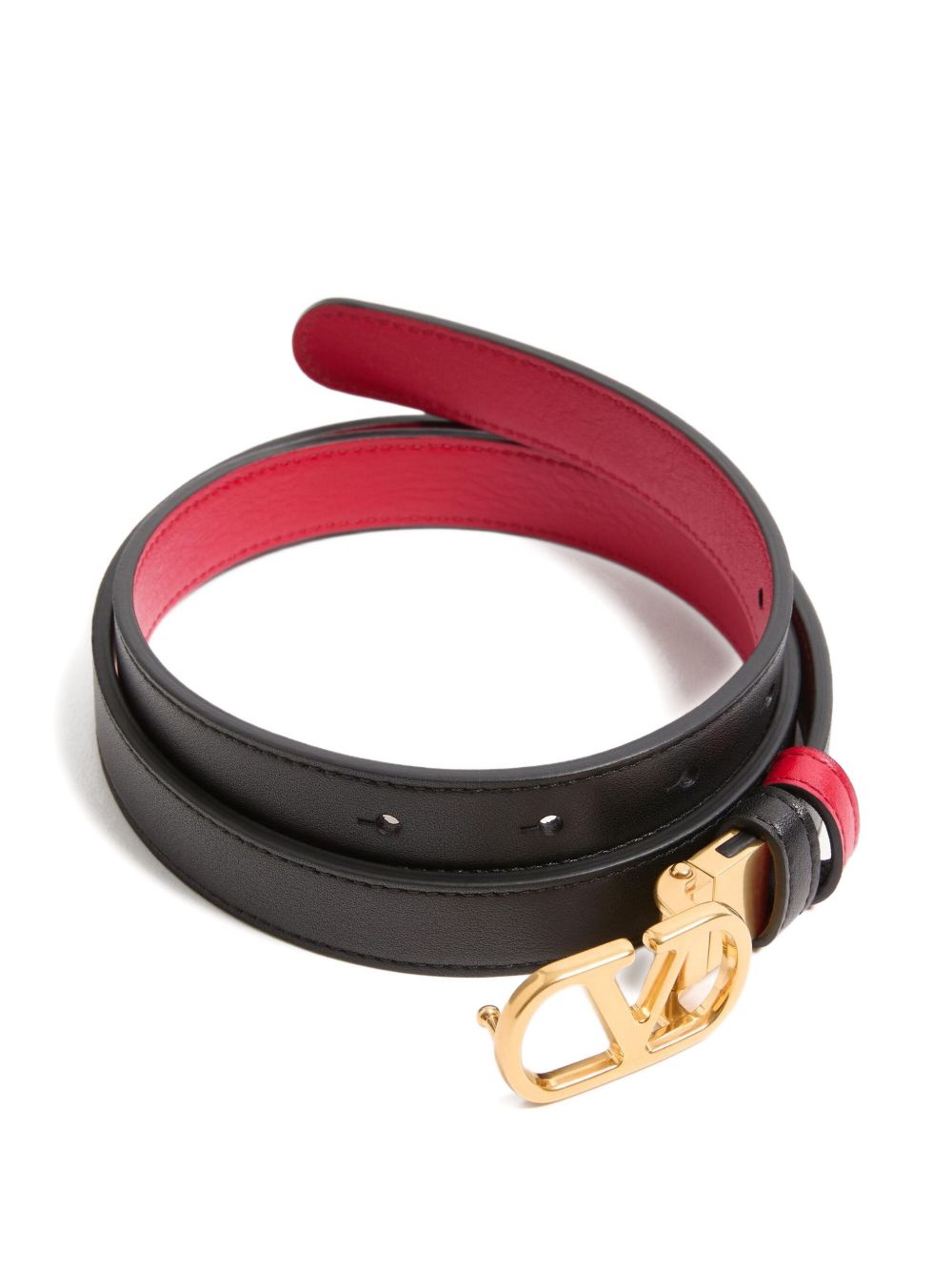 Valentino Garavani Valentino Garavani-VLogo Signature Reversible Belt in Shiny Calfskin 30mm