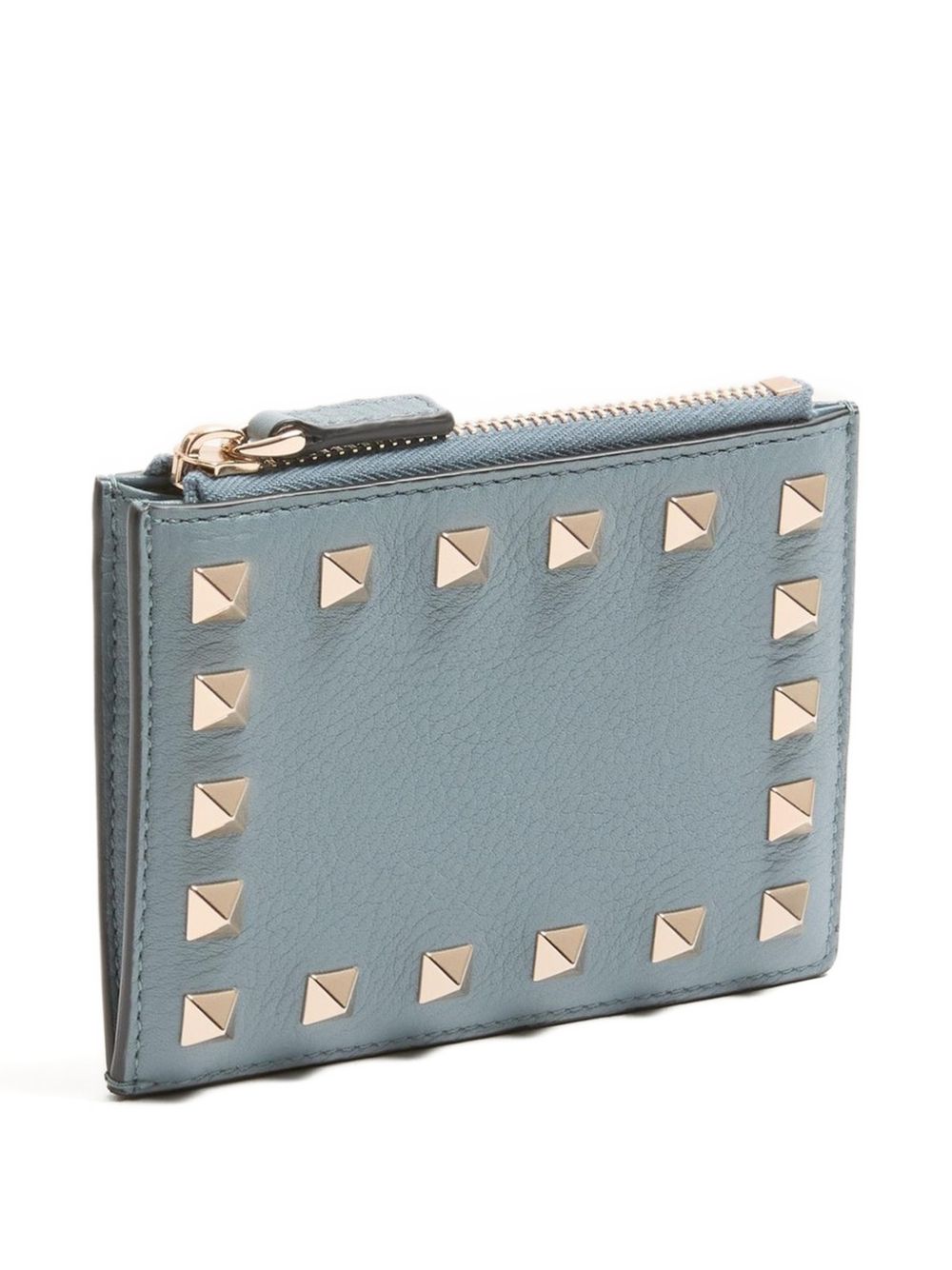 Valentino Garavani Valentino Garavani-Rockstud Grainy Calfskin Cardholder With Zip