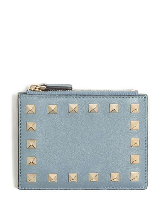 Valentino Garavani Valentino Garavani-Rockstud Grainy Calfskin Cardholder With Zip