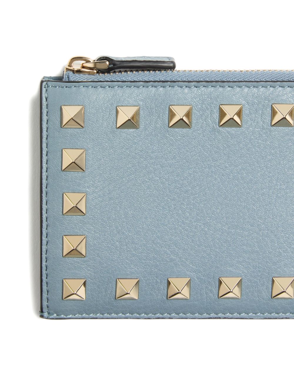 Valentino Garavani Valentino Garavani-Rockstud Grainy Calfskin Cardholder With Zip