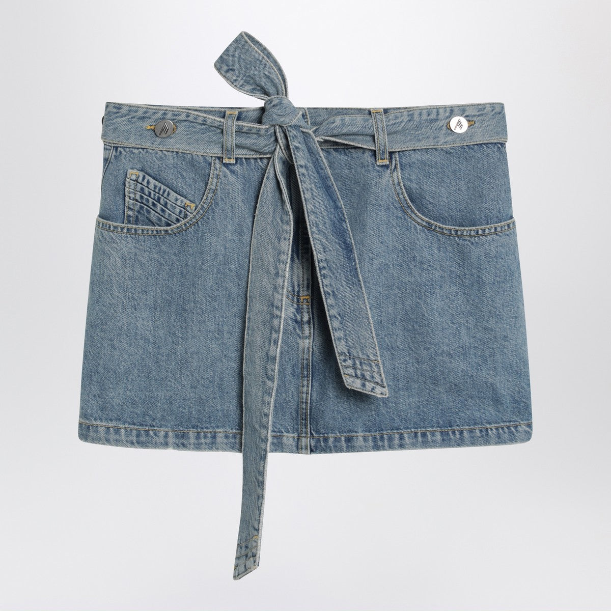 The Attico The Attico Light blue denim mini skirt