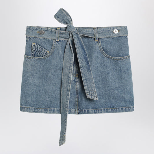 The Attico The Attico Light blue denim mini skirt