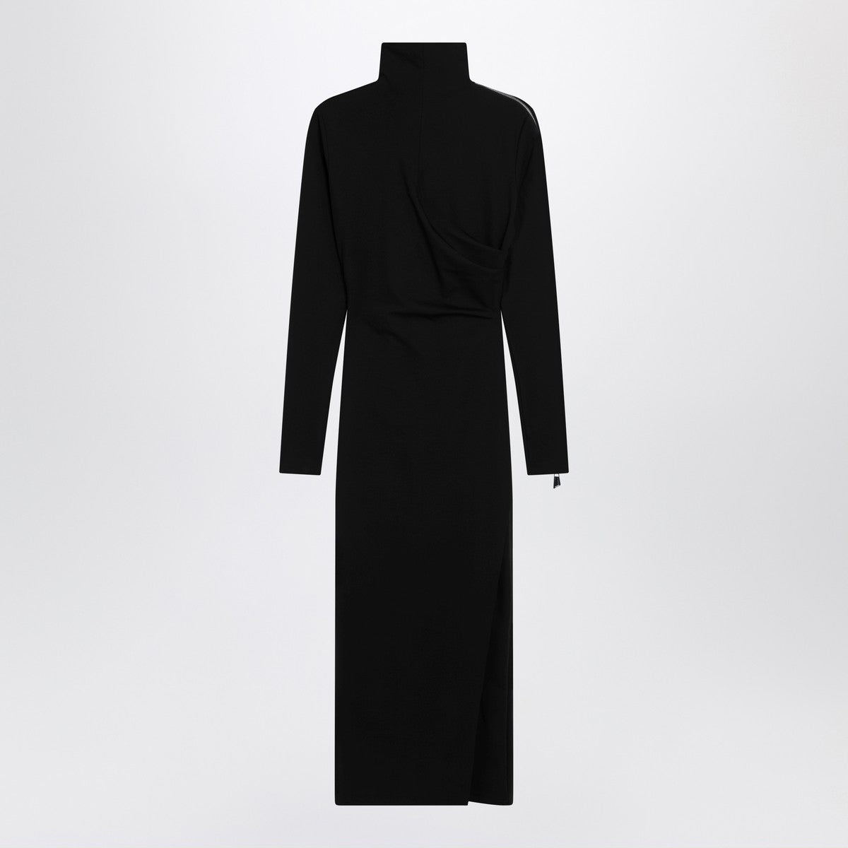 The Attico The Attico Black turtleneck dress with zip detail