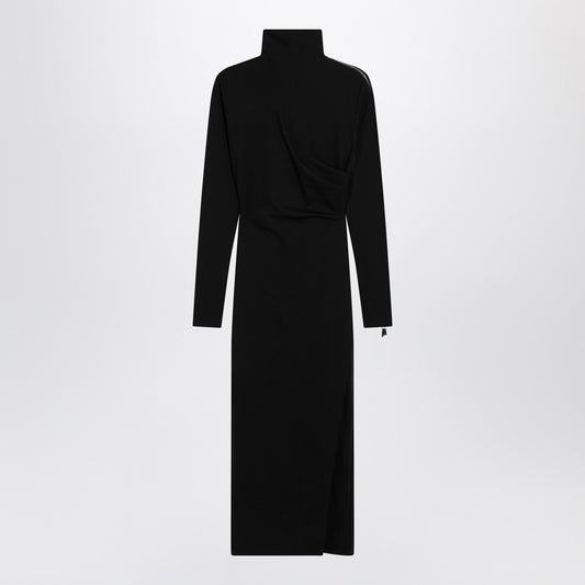 The Attico The Attico Black turtleneck dress with zip detail