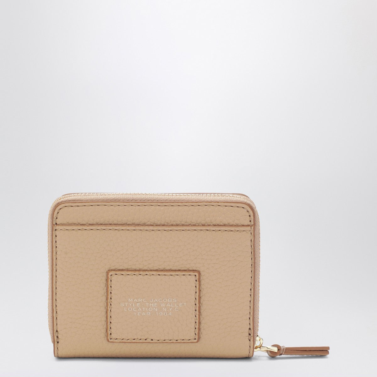 Marc Jacobs Marc Jacobs Mini beige full-grain leather wallet