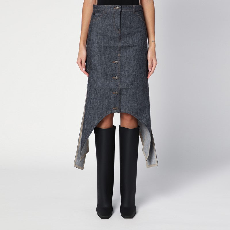 Courreges Courreges Courrèges Dark grey denim skirt