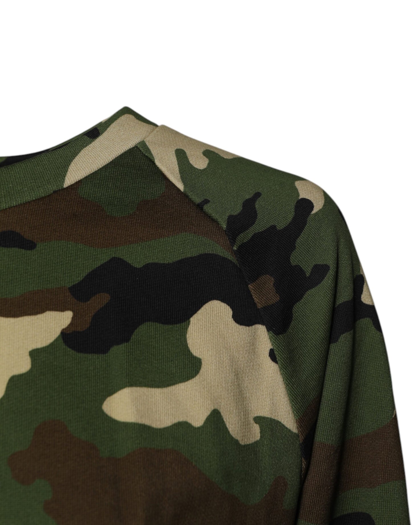 Dolce & Gabbana Multicolor Camou Cropped Sweatshirt Sweater