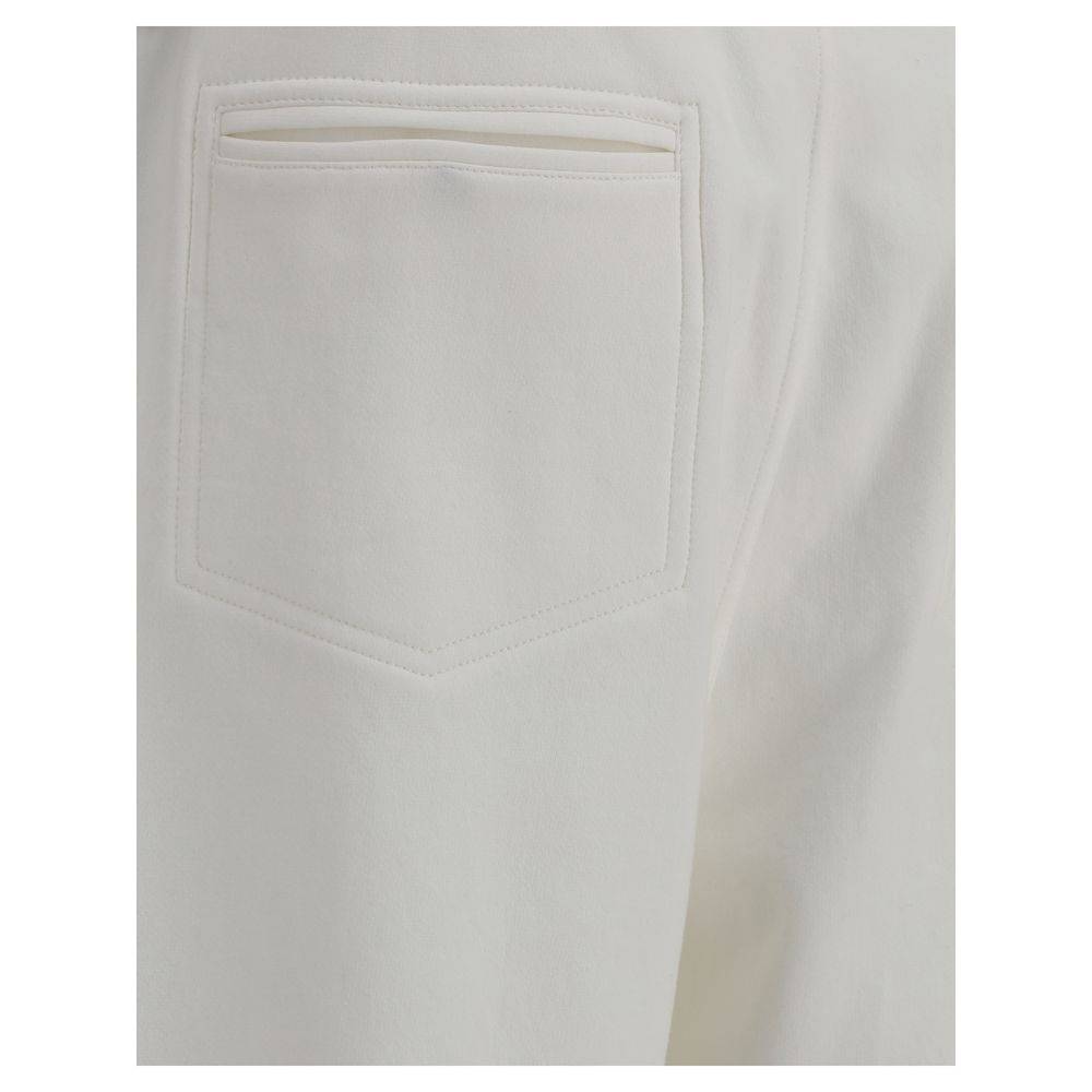 Brunello Cucinelli White Cotton Joggers (Workout Pants)