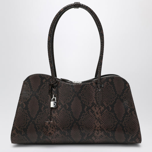Stella McCartney Stella McCartney Espresso snake-effect Ryder tote bag