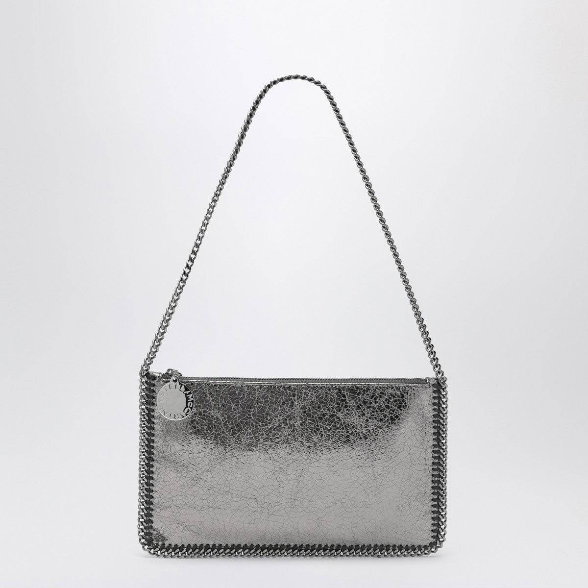 Stella McCartney Stella McCartney Falabella Grey Metallic Clutch Shoulder Bag