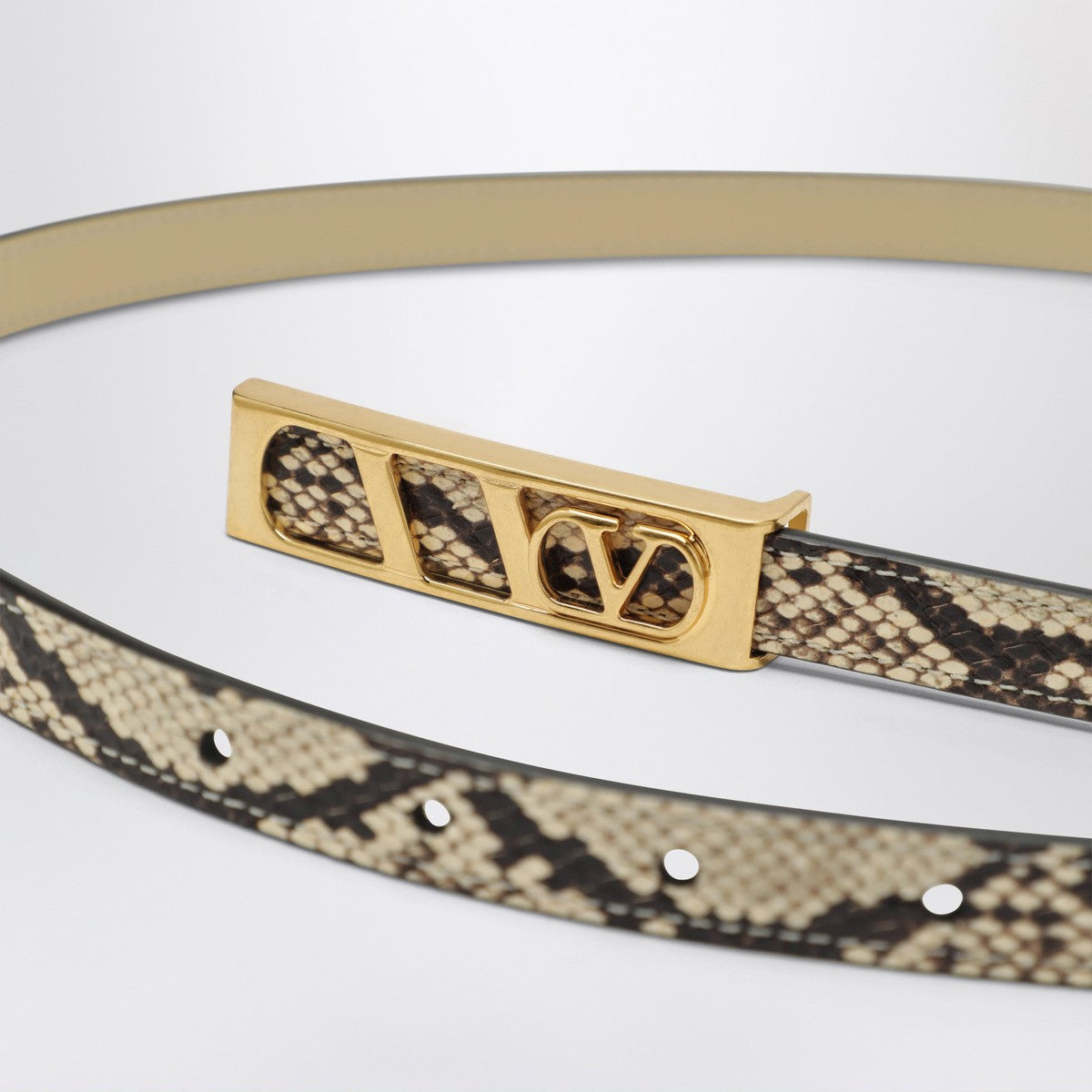 Valentino Garavani Valentino Garavani Volgo Signature belt with python print
