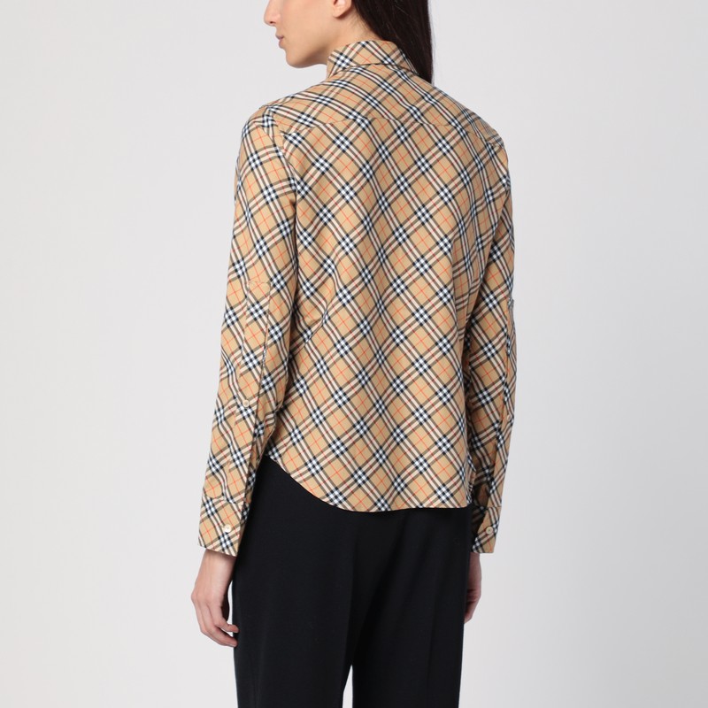 Burberry Burberry Beige button-down shirt with Check pattern
