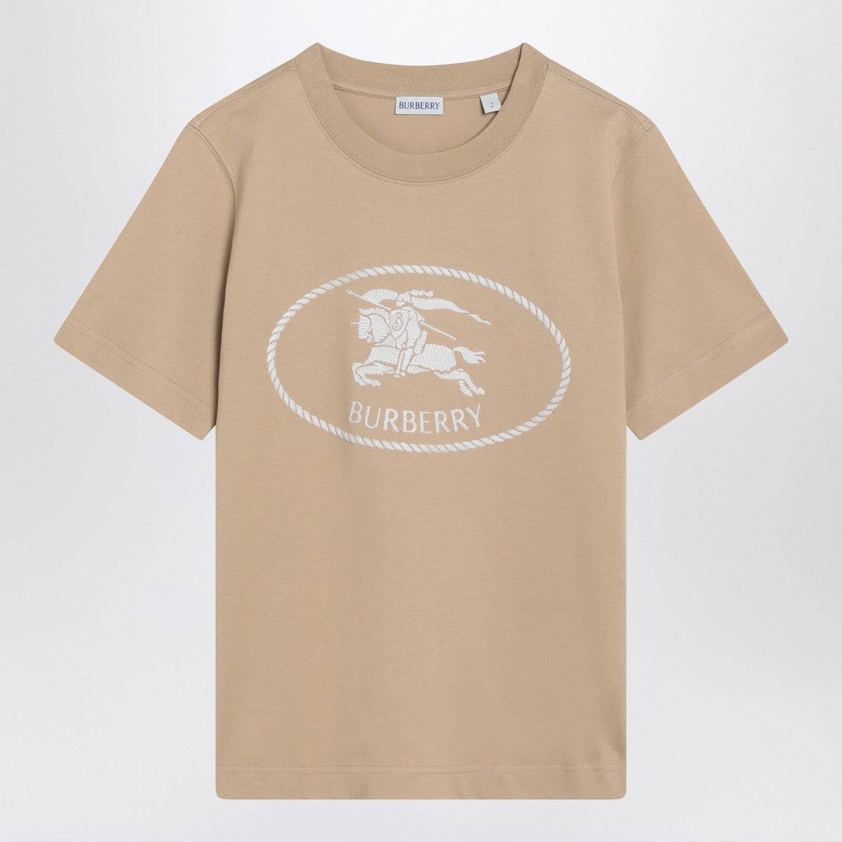 Burberry Burberry Light beige T-shirt with Equestrian Knight Design