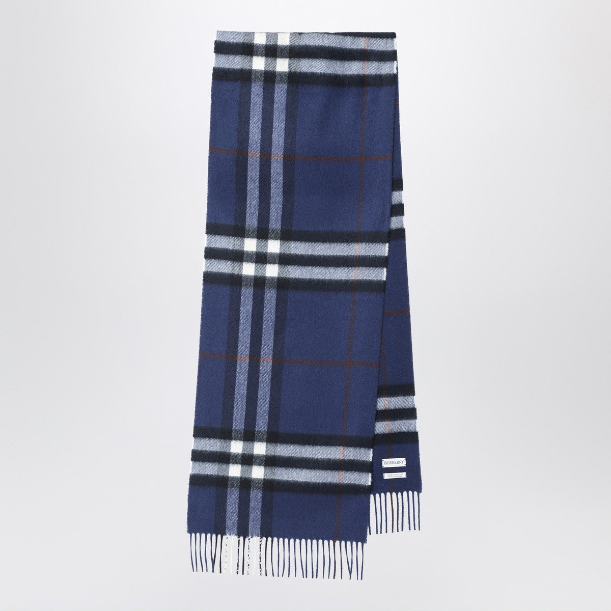 Burberry Burberry Blue cashmere scarf with Check pattern
