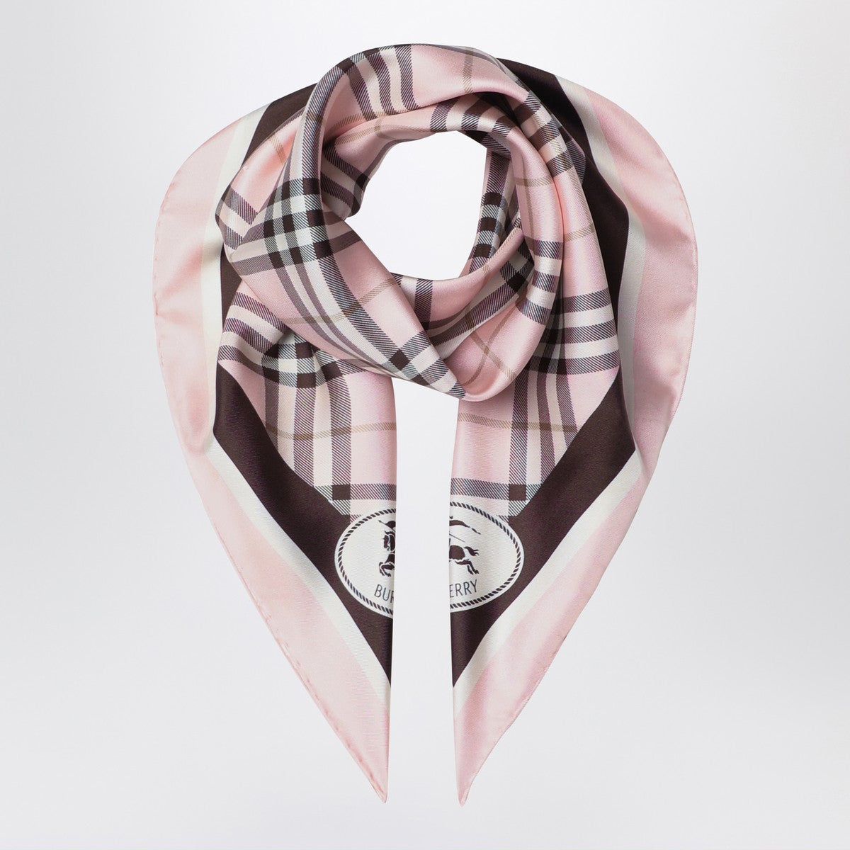Burberry Burberry Silk scarf Check pink