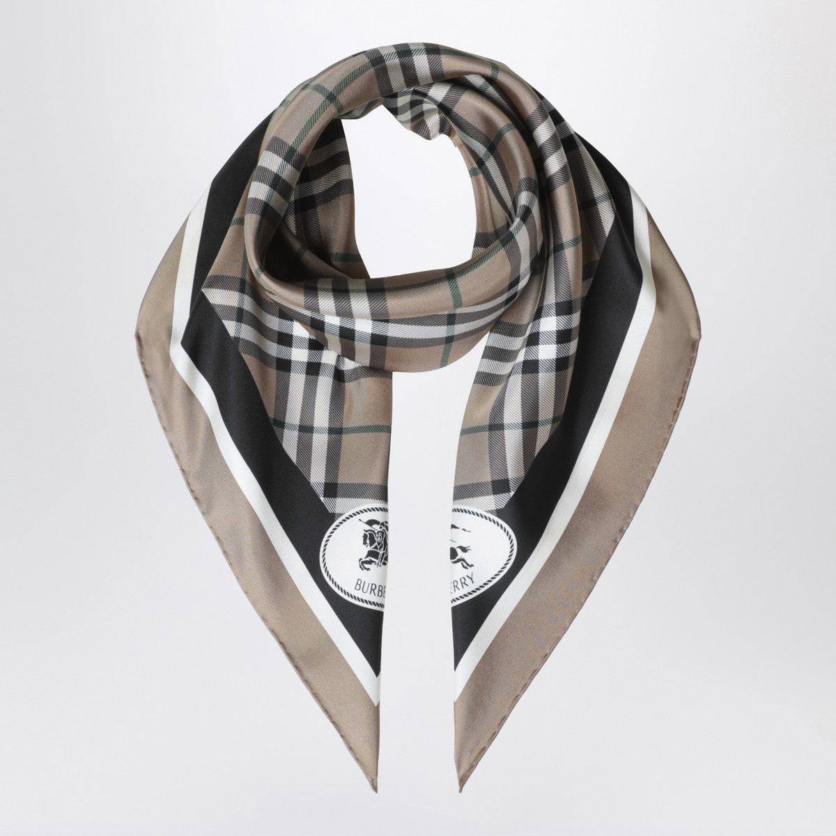 Burberry Burberry Silk scarf Check light brown