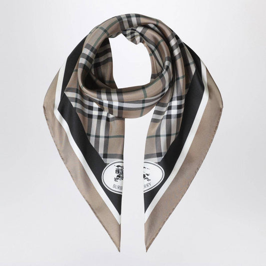 Burberry Burberry Silk scarf Check light brown