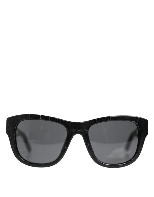 Dolce & Gabbana Black Leather Frame DG4177 Tinted Lens Sunglasses
