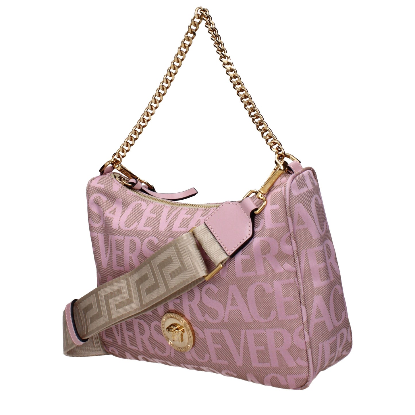 Versace Beige Fabric Handbag
