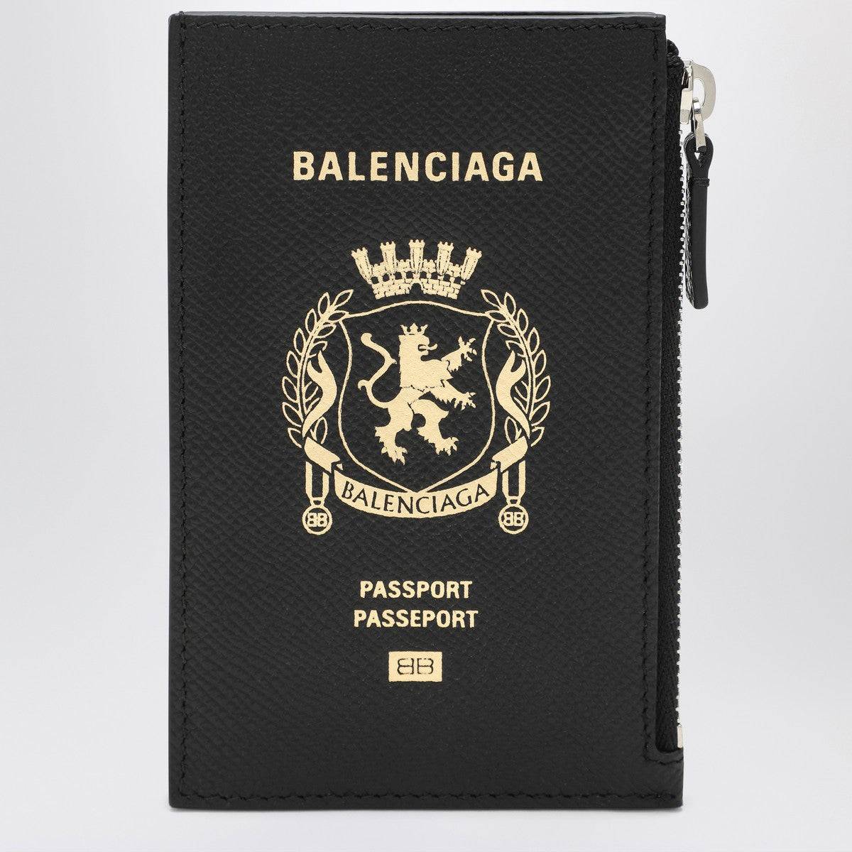 Balenciaga Balenciaga Black leather passport holder and wallet