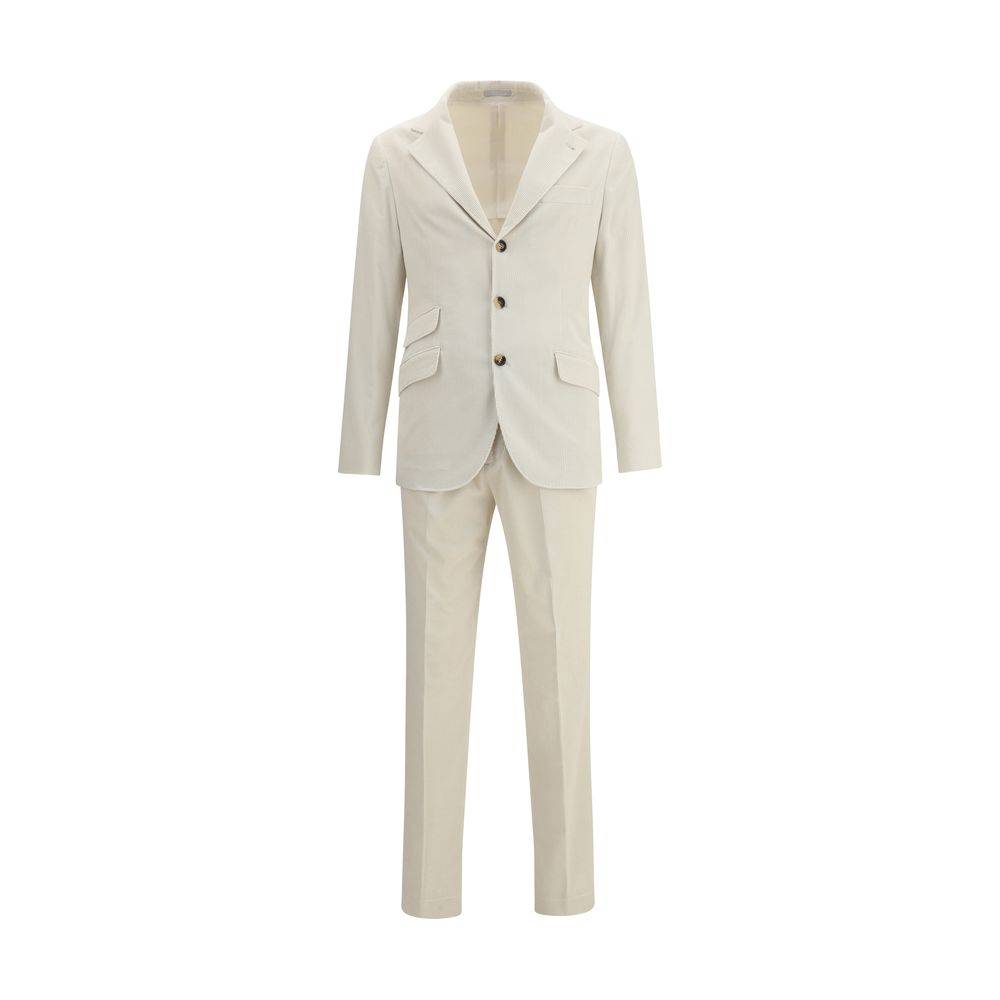 Brunello Cucinelli Cream Cotton Two-Piece Suit