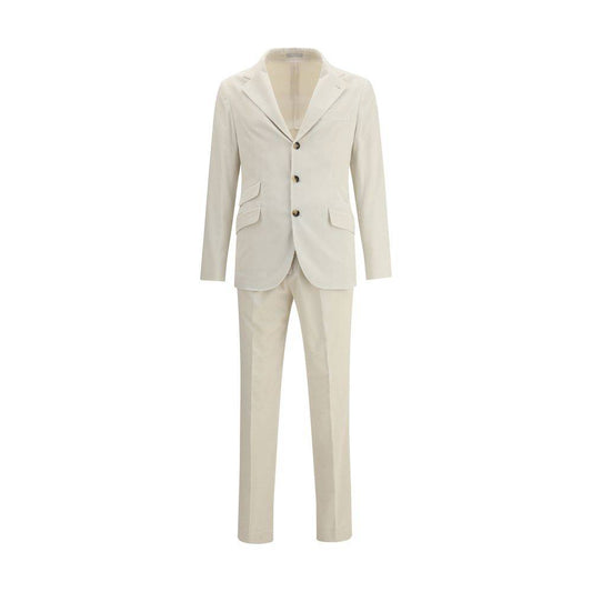 Brunello Cucinelli Cream Cotton Two-Piece Suit