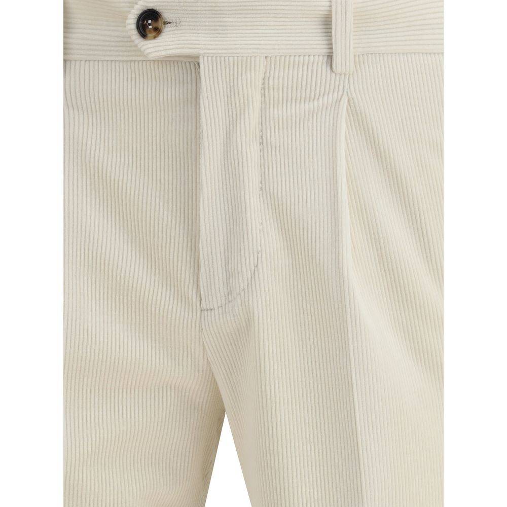 Brunello Cucinelli Cream Cotton Two-Piece Suit