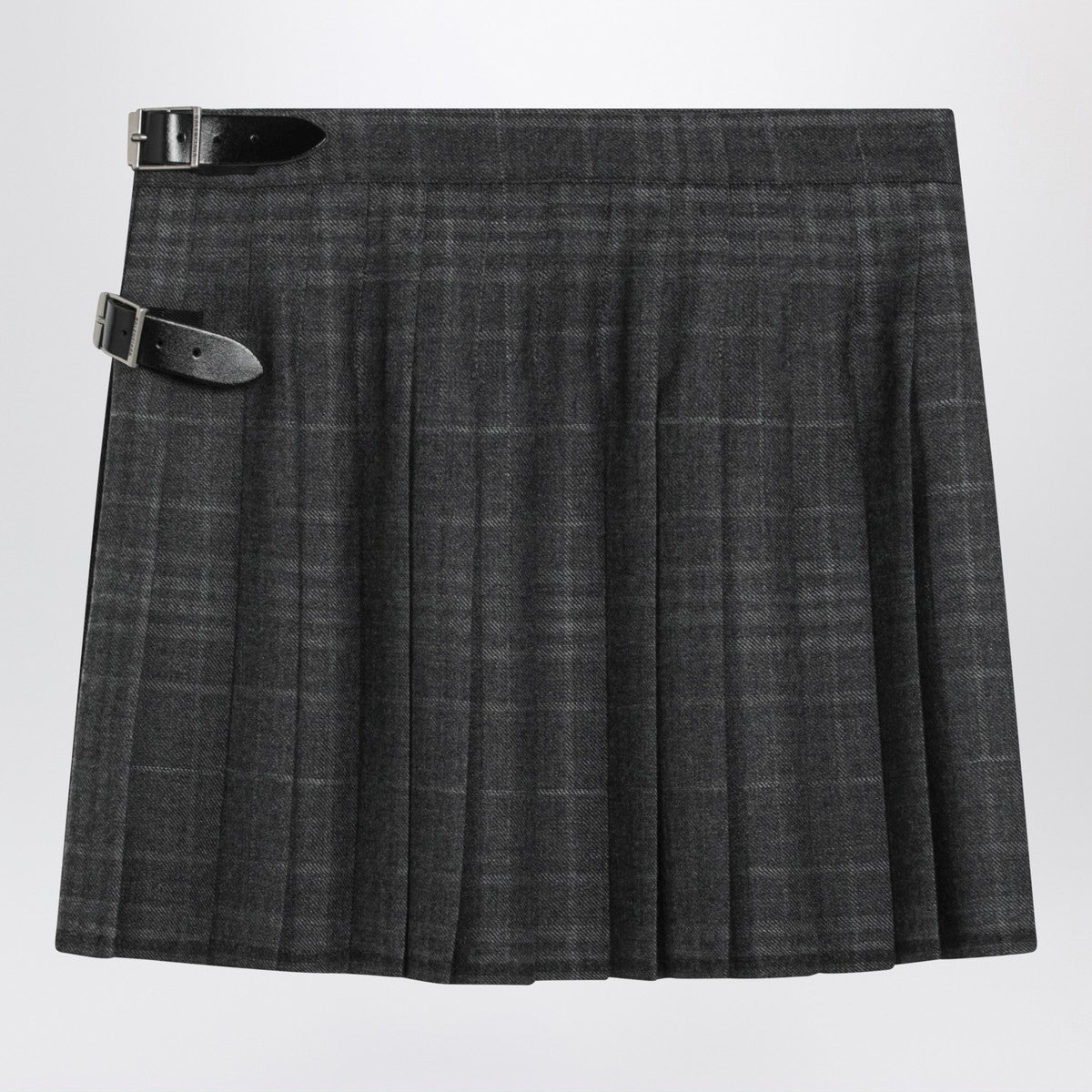 Balenciaga Balenciaga Grey shadow-effect tartan mini skirt