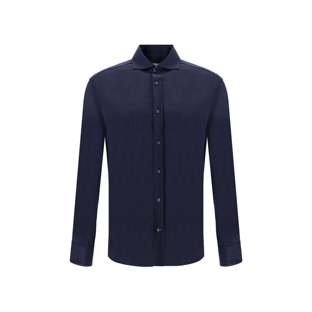 Brunello Cucinelli Blue Silk Shirt