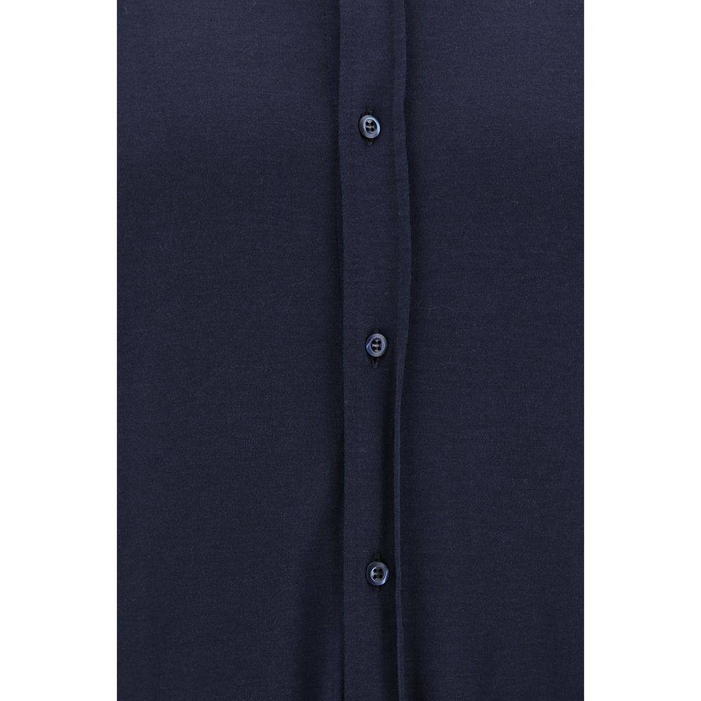 Brunello Cucinelli Blue Silk Shirt