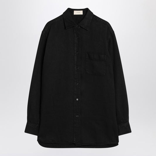 The Row The Row Nesson black linen denim shirt