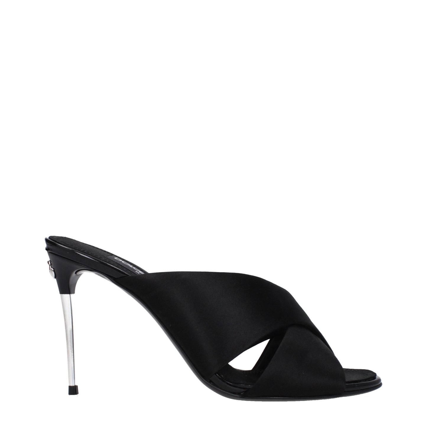 Dolce & Gabbana Black Satin Stiletto Heel Sandals