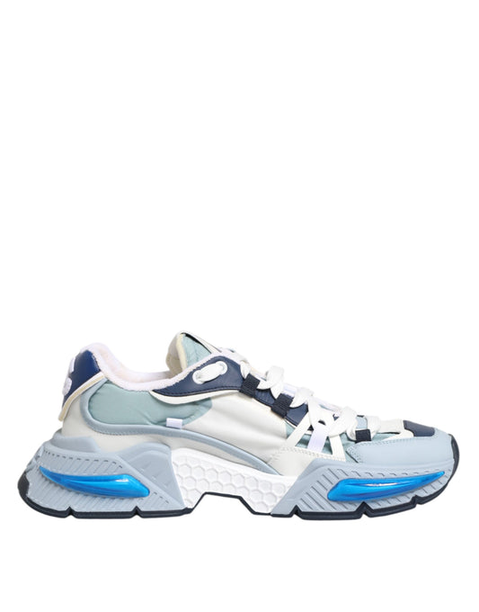 Dolce & Gabbana White Blue Nylon Airmaster Sneakers Shoes